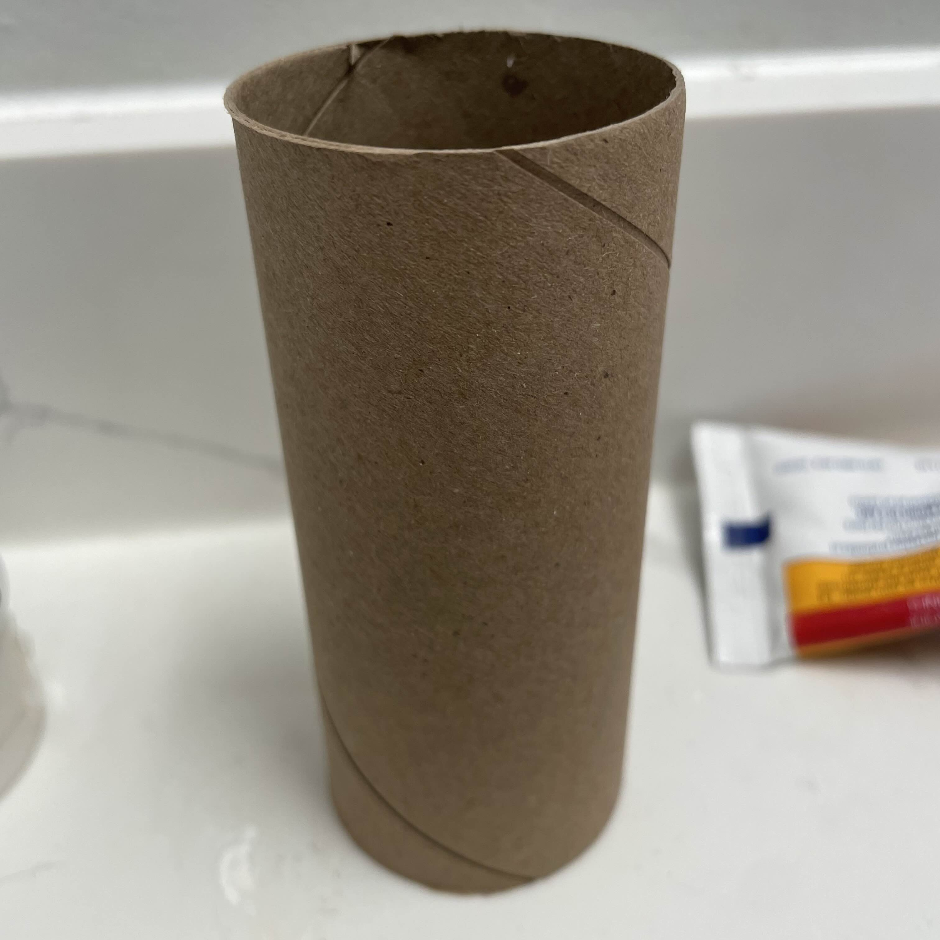 A cardboard paper roll