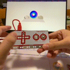 Using the Makeymakey to control a sketch from Activity 1, studying the difference in how the movement feels