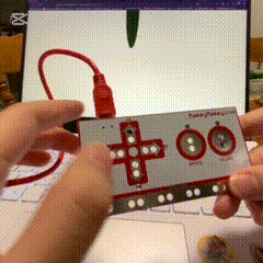 Using the Makeymakey to control a sketch from Activity 1, studying the difference in how the movement feels